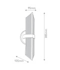 Cairo 2-lt wall light urban bronze/clear 38.5 cm