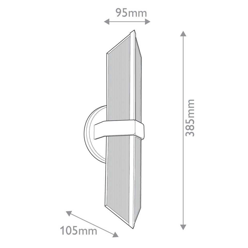 Cairo 2-lt wall light urban bronze/clear 38.5 cm
