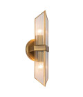 Cairo 2-lt wall light vintage brass/clear 38.5 cm
