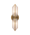 Cairo 2-lt wall light vintage brass/clear 38.5 cm