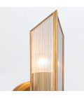 Cairo 2-lt wall light vintage brass/clear 38.5 cm
