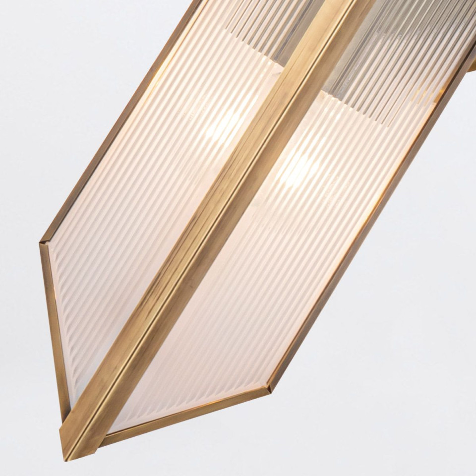 Cairo 2-lt wall light vintage brass/clear 38.5 cm