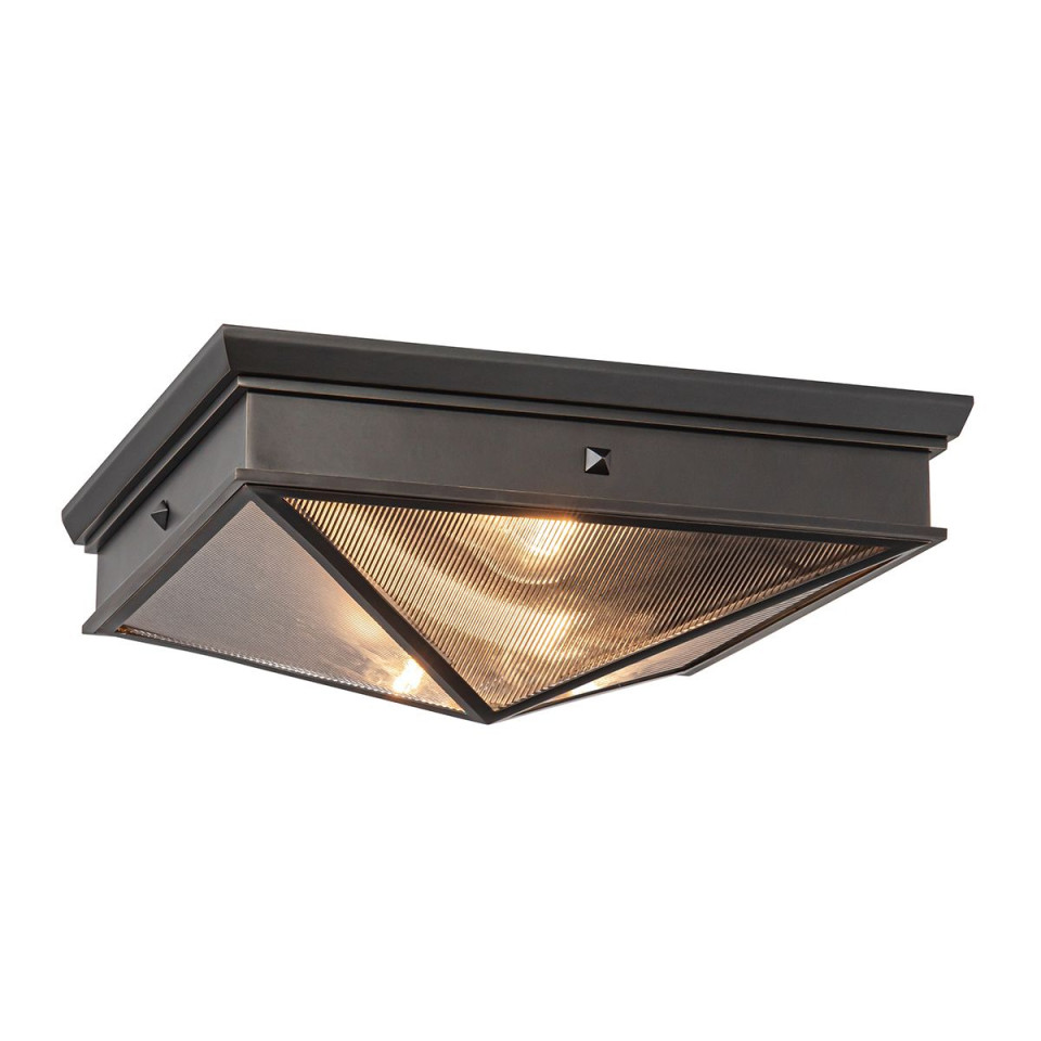 Cairo 2-lt flush ceiling light urban bronze/clear 37.1 cm Alora Cairo 2-lt flush ceiling light urban bronze/clear 37.1 cm
