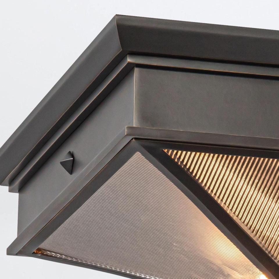 Cairo 2-lt flush ceiling light urban bronze/clear 37.1 cm Alora Cairo 2-lt flush ceiling light urban bronze/clear 37.1 cm