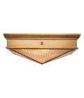 Cairo 2-lt flush ceiling light vintage brass/clear 37.1 cm