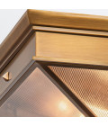 Cairo 2-lt flush ceiling light vintage brass/clear 37.1 cm