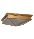 Cairo 2-lt flush ceiling light vintage brass/clear 37.1 cm