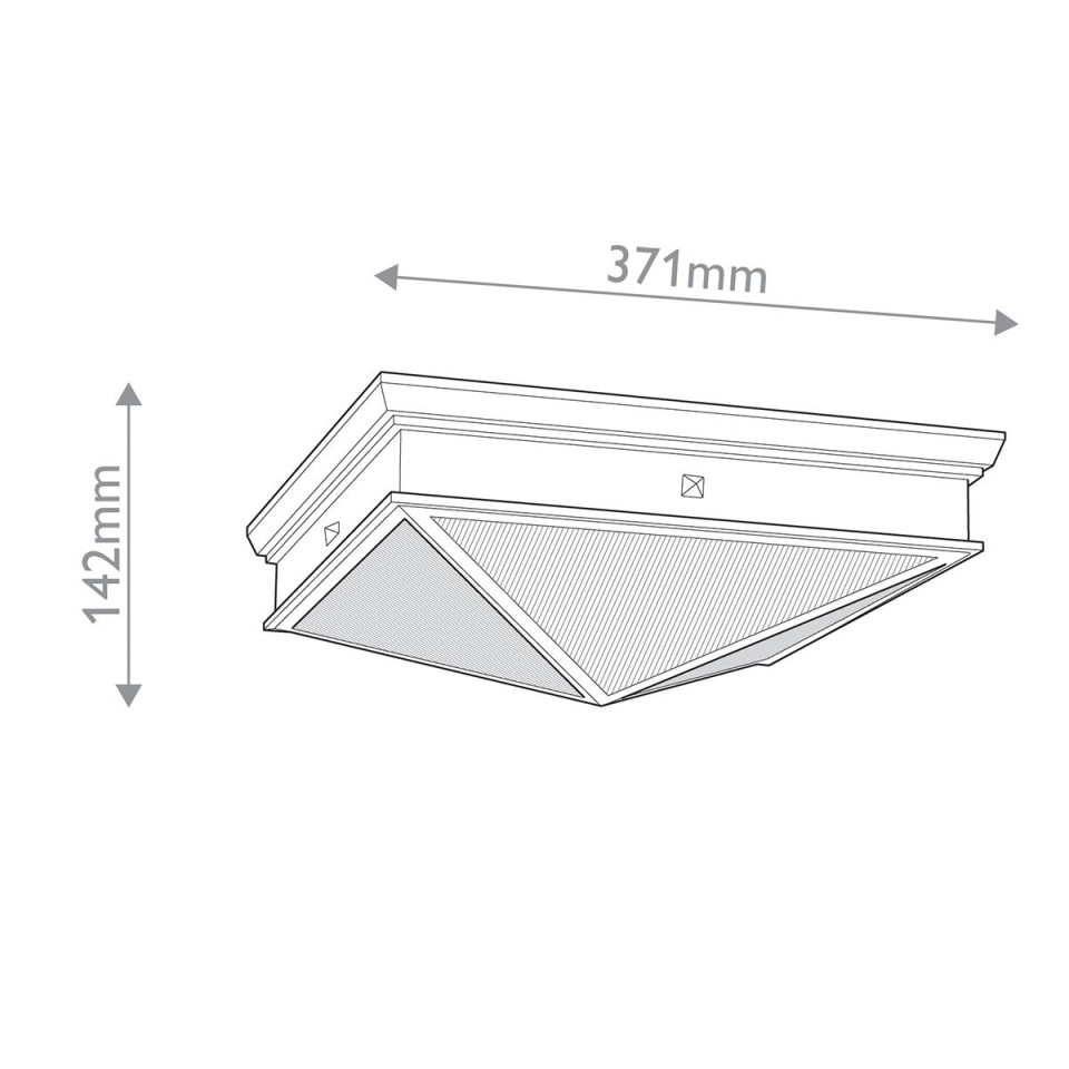 Cairo 2-lt flush ceiling light vintage brass/clear 37.1 cm