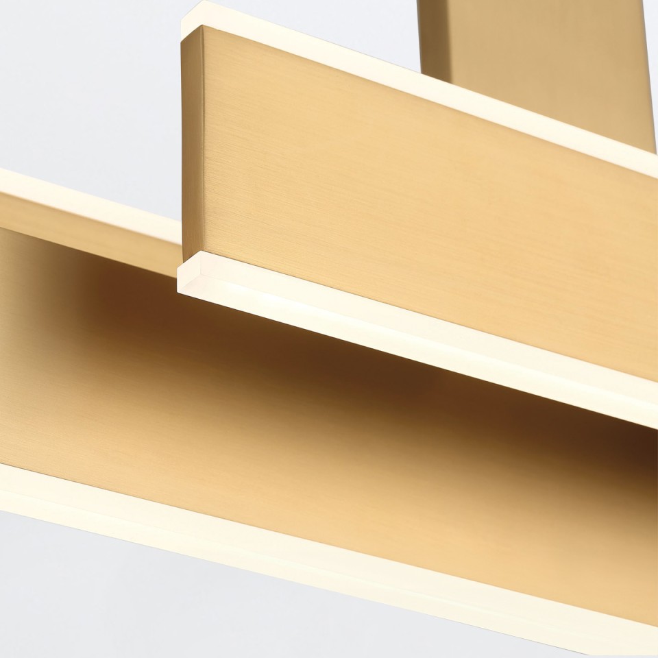 Cameno linear ceiling light matte gold 114.5 cm