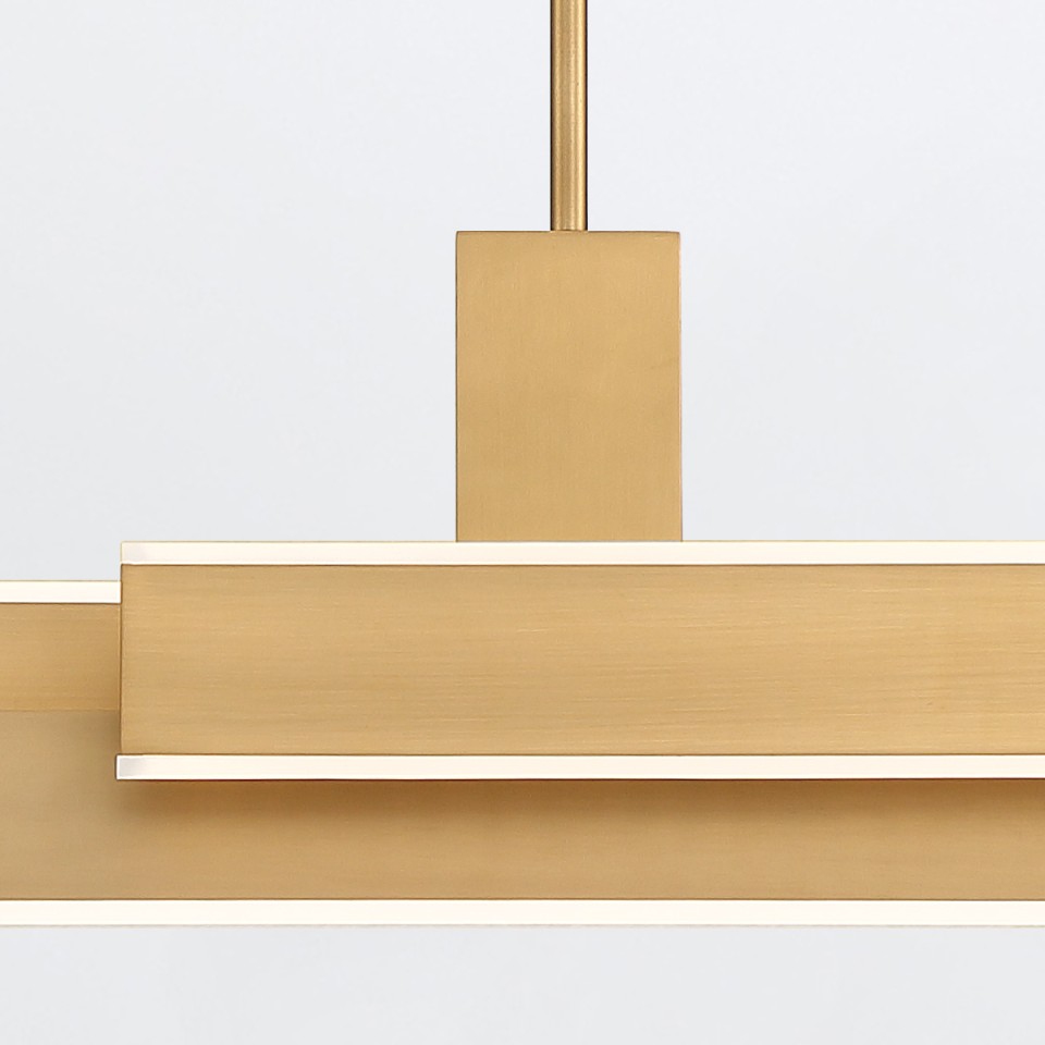 Cameno linear ceiling light matte gold 114.5 cm