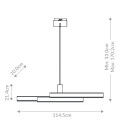 Cameno linear ceiling light matte black 114.5 cm