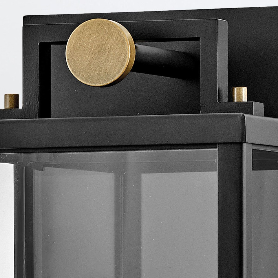 Catalina 1-ljus stor utomhusvägglykta svart/polerad brons 60 cm IP44