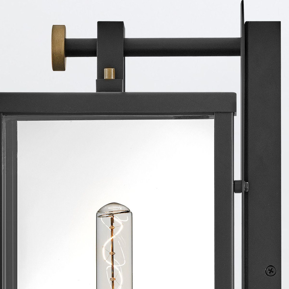 Catalina 1-ljus stor utomhusvägglykta svart/polerad brons 60 cm IP44