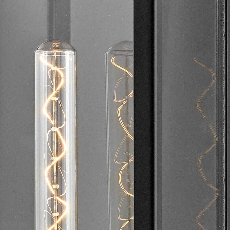 Catalina 1-ljus stor utomhusvägglykta svart/polerad brons 60 cm IP44