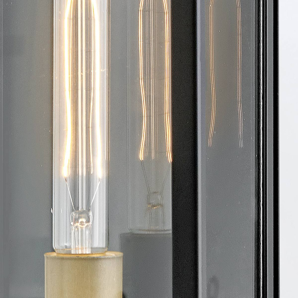 Catalina 1-ljus medium vägglykta för utomhusbruk svart/polerad brons 40,7 cm IP44