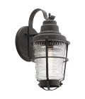 Chance Harbor 1-Lt Outdoor Wall Lamp Weathered Zinc/Clear 45.7cm Quintesse Lighting Chance Harbor 1-Lt Outdoor Wall Lamp Weathered Zinc/Clear 45.7cm