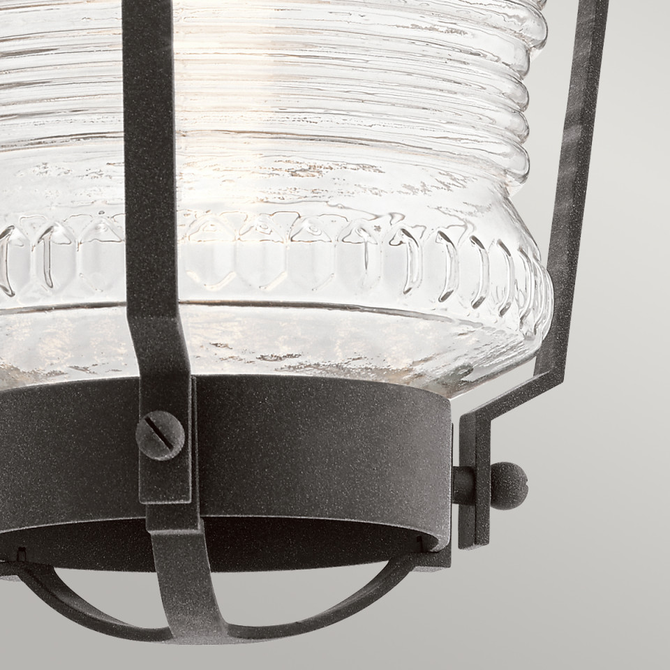 Chance Harbor 1-Lt Outdoor Wall Lamp Weathered Zinc/Clear 45.7cm Quintesse Lighting Chance Harbor 1-Lt Outdoor Wall Lamp Weathered Zinc/Clear 45.7cm