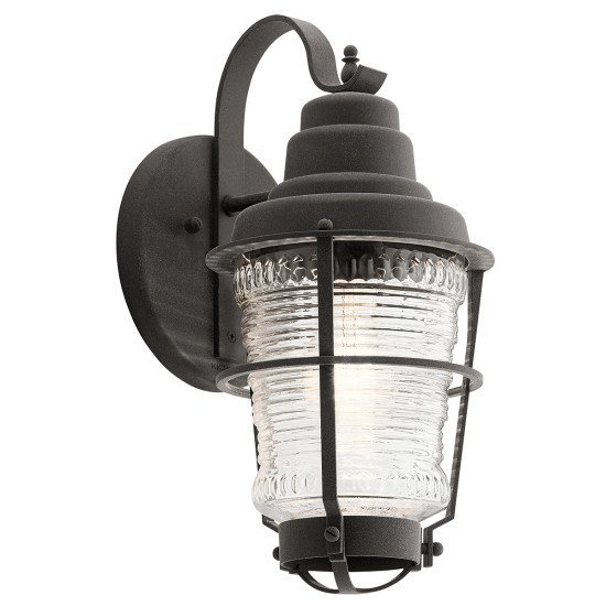 Chance Harbor 1-Lt Outdoor Wall Lamp Weathered Zinc/Clear 36.8cm Chance Harbor 1-Lt Outdoor Wall Lamp Weathered Zinc/Clear 36.8cm