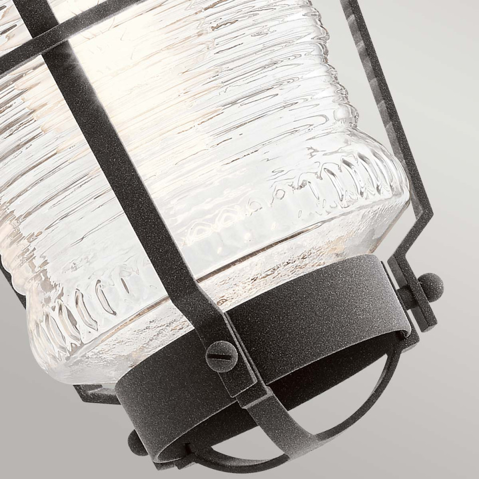 Chance Harbor 1-Lt Outdoor Wall Lamp Weathered Zinc/Clear 36.8cm Quintesse Lighting Chance Harbor 1-Lt Outdoor Wall Lamp Weathered Zinc/Clear 36.8cm