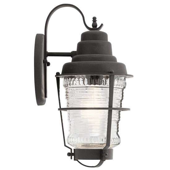 Chance Harbor 1-Lt Outdoor Wall Lamp Weathered Zinc/Clear 36.8cm Chance Harbor 1-Lt Outdoor Wall Lamp Weathered Zinc/Clear 36.8cm
