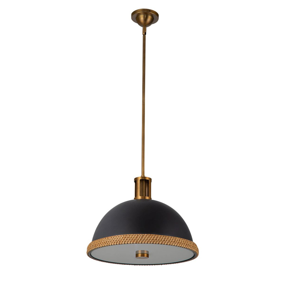 Doral 2-ljus taklampa mattsvart/ mässing 41,7 cm