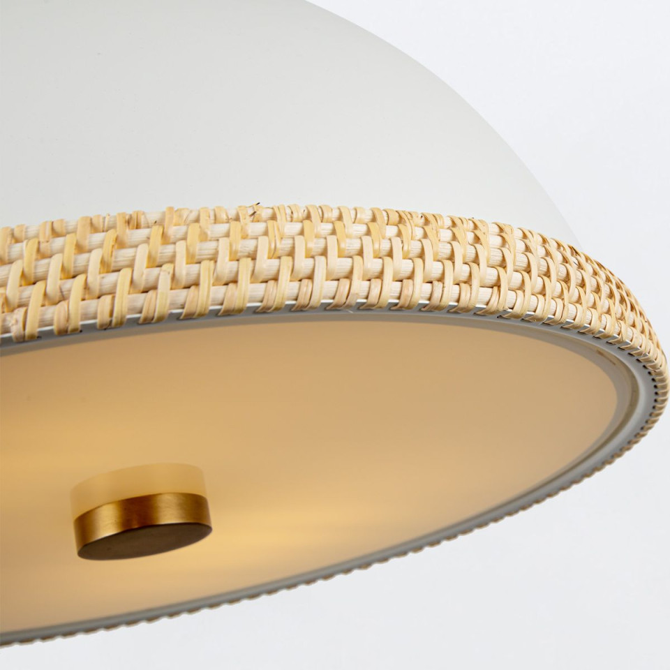Doral 2-lt ceiling light matte white/vintage brass 41.7 cm