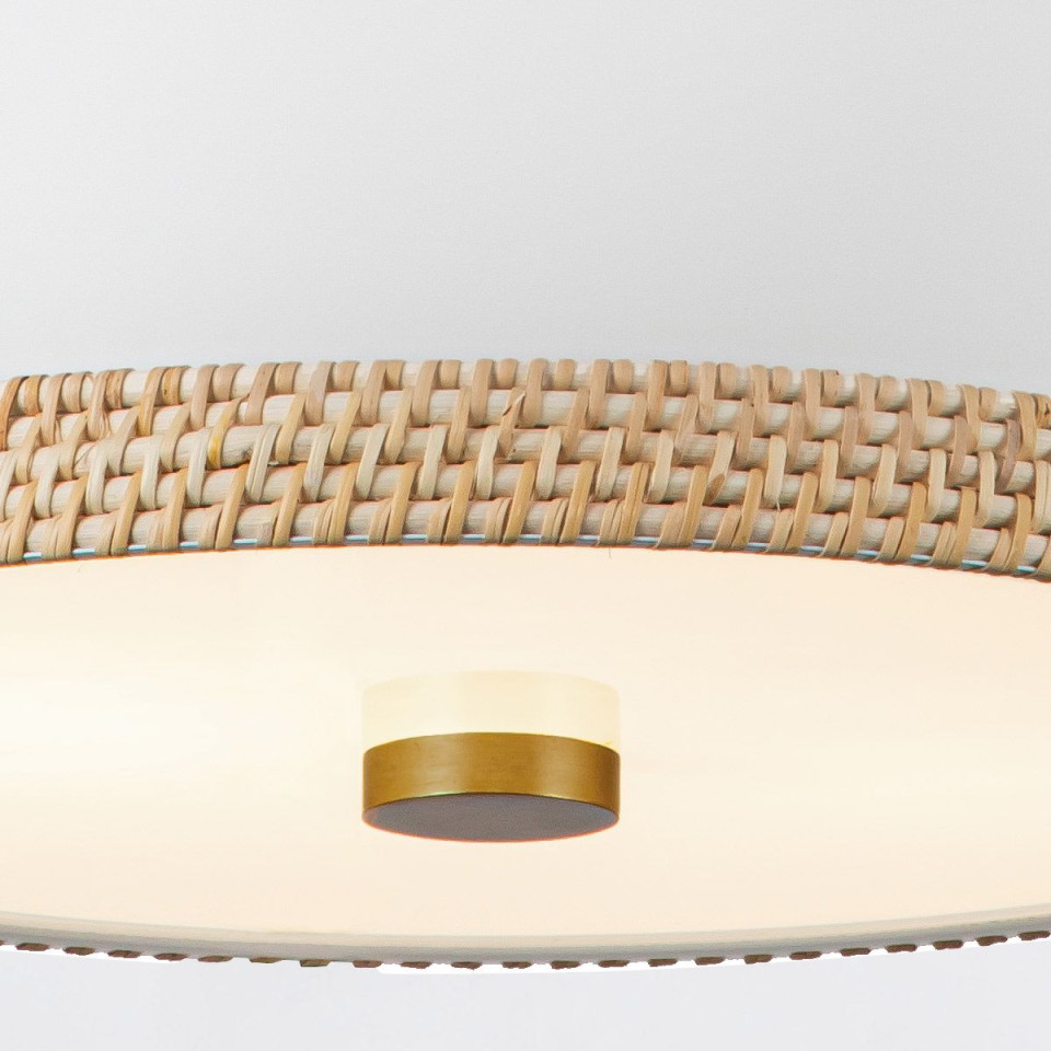 Doral 2-lt ceiling light matte white/vintage brass 41.7 cm