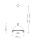 Doral 2-lt ceiling light matte white/vintage brass 41.7 cm