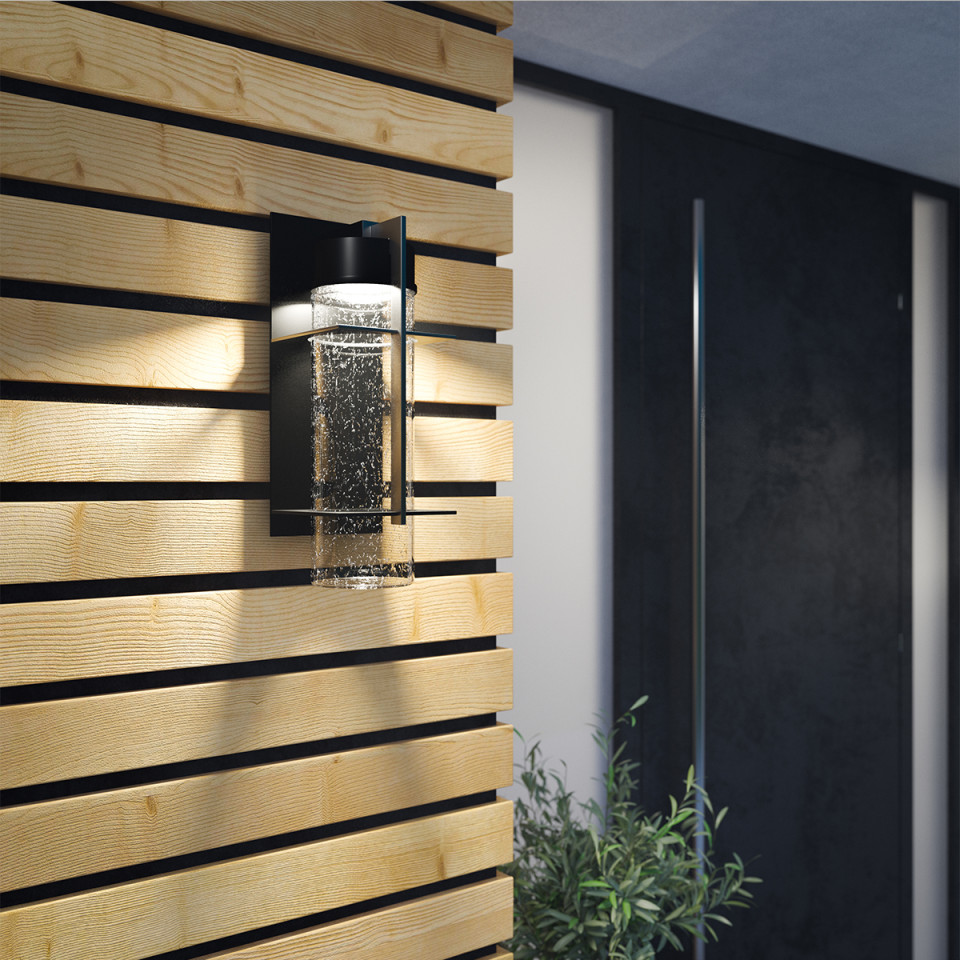 Eames Large LED Outdoor Wall Lamp Earth Black 41cm Quintesse Lighting Eames Large LED Outdoor Wall Lamp Earth Black 41cm
