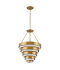 Echelon 4-Lt Ceiling Lamp Heritage Brass/White 45.5cm Quintesse Lighting Echelon 4-Lt Ceiling Lamp Heritage Brass/White 45.5cm