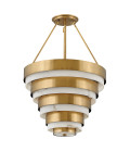 Echelon 4-Lt Ceiling Lamp Heritage Brass/White 45.5cm Quintesse Lighting Echelon 4-Lt Ceiling Lamp Heritage Brass/White 45.5cm