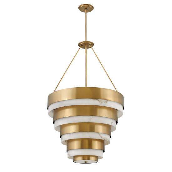 Echelon 8-Lt Ceiling Lamp Heritage Brass/White 69.2cm