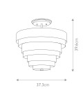 Echelon 3-Lt Semi-Flush Fitting Light Heritage Brass/White 37.3cm Quintesse Lighting Echelon 3-Lt Semi-Flush Fitting Light Heritage Brass/White 37.3cm