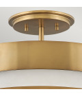 Echelon 3-Lt Semi-Flush Fitting Light Heritage Brass/White 37.3cm Quintesse Lighting Echelon 3-Lt Semi-Flush Fitting Light Heritage Brass/White 37.3cm