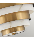 Echelon 3-Lt Semi-Flush Fitting Light Heritage Brass/White 37.3cm Quintesse Lighting Echelon 3-Lt Semi-Flush Fitting Light Heritage Brass/White 37.3cm
