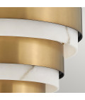 Echelon 3-Lt Semi-Flush Fitting Light Heritage Brass/White 37.3cm Quintesse Lighting Echelon 3-Lt Semi-Flush Fitting Light Heritage Brass/White 37.3cm