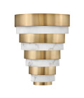 Echelon 1-Lt LED Wall Light Heritage Brass/White 35.7cm Quintesse Lighting Echelon 1-Lt LED Wall Light Heritage Brass/White 35.7cm