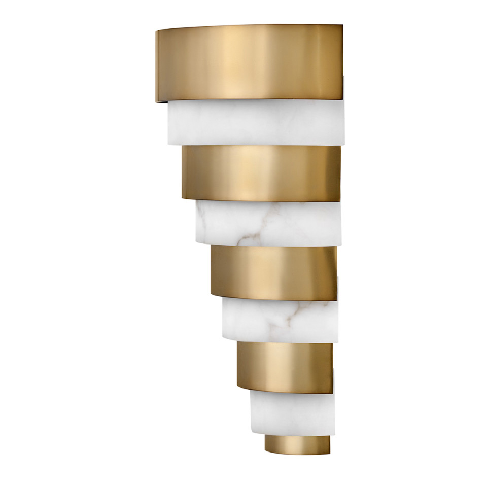 Echelon 1-Lt LED Wall Light Heritage Brass/White 35.7cm Quintesse Lighting Echelon 1-Lt LED Wall Light Heritage Brass/White 35.7cm