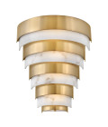 Echelon 1-Lt LED Wall Light Heritage Brass/White 35.7cm Quintesse Lighting Echelon 1-Lt LED Wall Light Heritage Brass/White 35.7cm