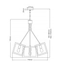 Ensemble 5-lt taklampa polerad nickel 77.8cm
