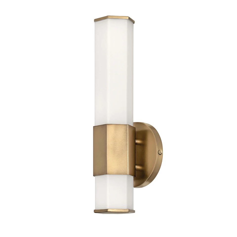 Facet Single LED-vägglampa heritage mässing/vit 35,6cm IP44
