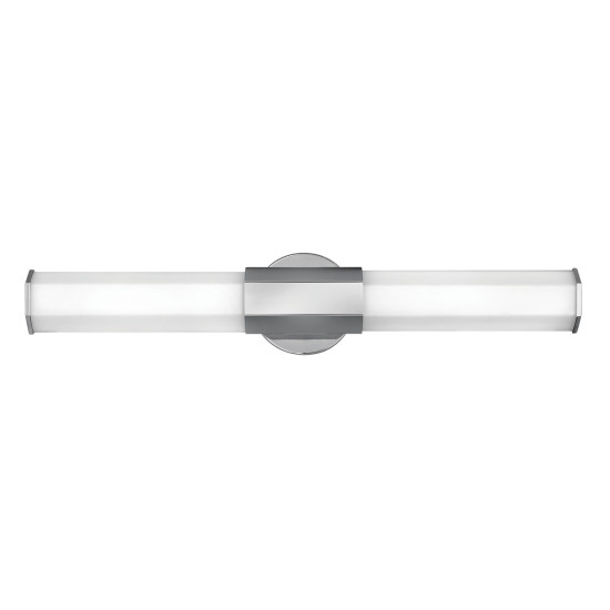 Facet Dual LED-vägglampa polerad krom/vit 65,9cm IP44 Facet Dual LED-vägglampa polerad krom/vit 65,9cm IP44