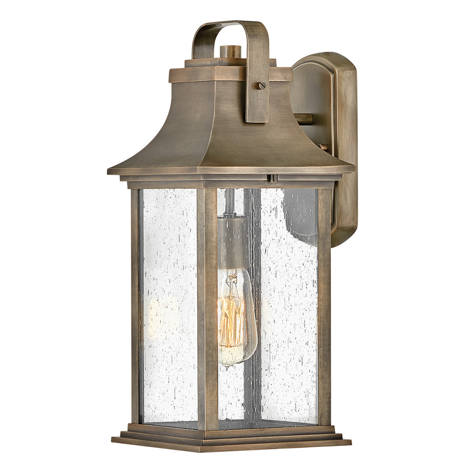 Grant 1-Lt Medium Outdoor Wall Lantern Burnished Bronze 42.6cm Quintesse Lighting Grant 1-Lt Medium Outdoor Wall Lantern Burnished Bronze 42.6cm