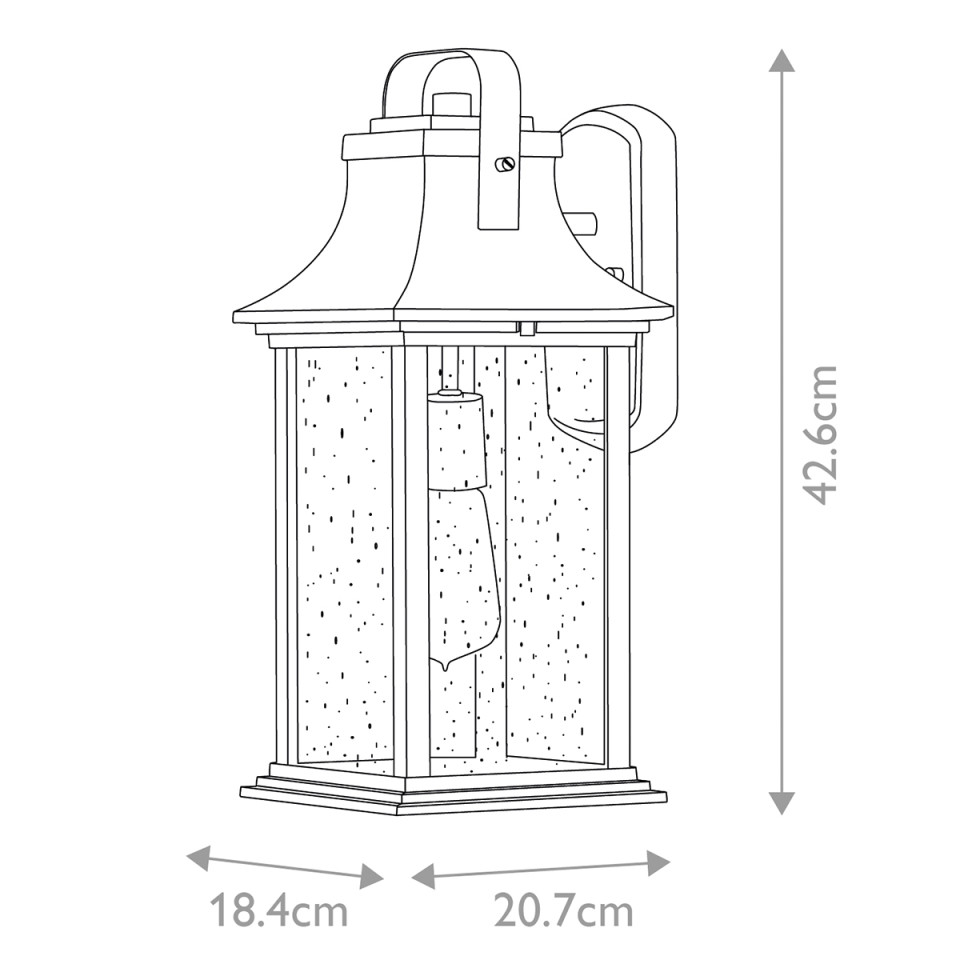 Grant 1-Lt Medium Outdoor Wall Lantern Burnished Bronze 42.6cm Quintesse Lighting Grant 1-Lt Medium Outdoor Wall Lantern Burnished Bronze 42.6cm