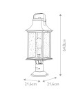Grant 1-Lt Large Outdoor Pedestal Lantern Burnished Bronze 64.8cm Quintesse Lighting Grant 1-Lt Large Outdoor Pedestal Lantern Burnished Bronze 64.8cm