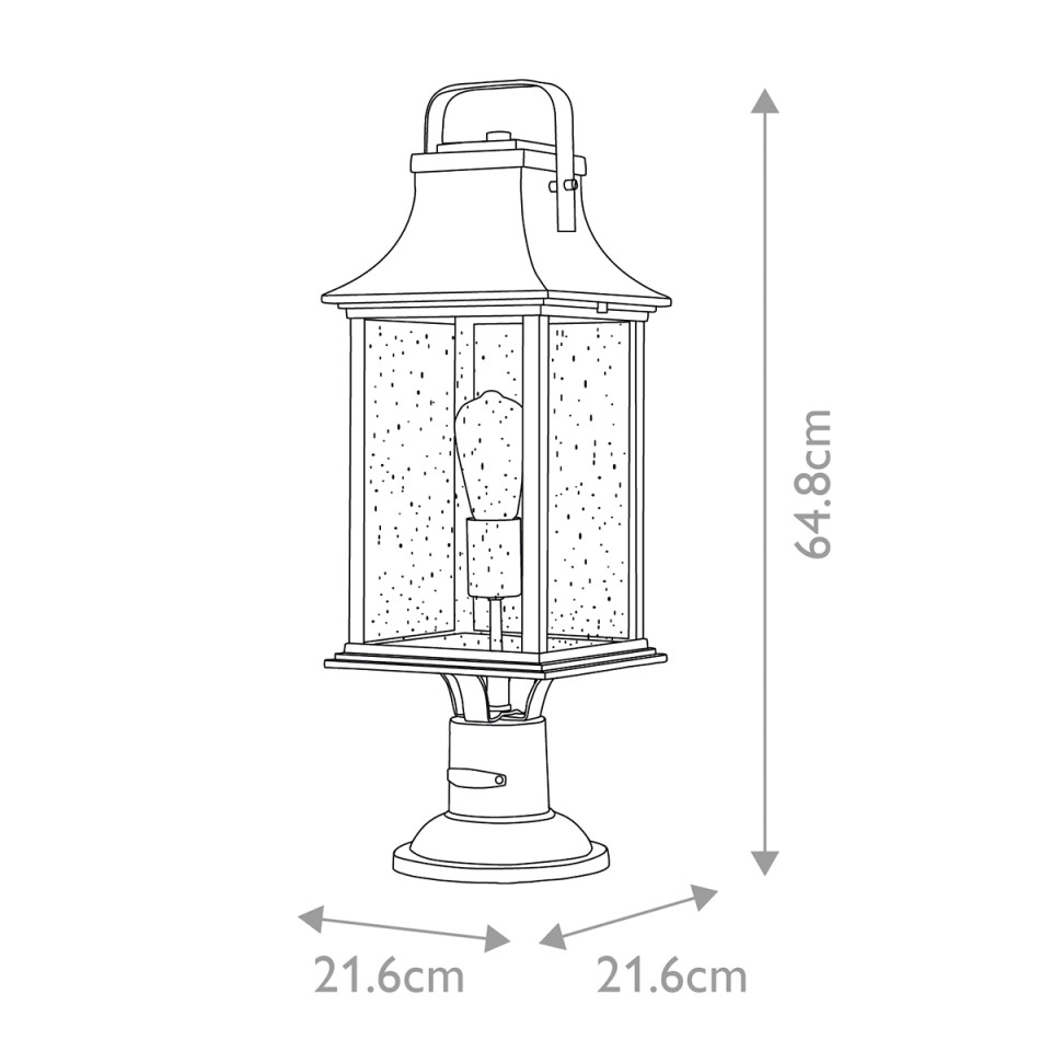 Grant 1-Lt Large Outdoor Pedestal Lantern Burnished Bronze 64.8cm Quintesse Lighting Grant 1-Lt Large Outdoor Pedestal Lantern Burnished Bronze 64.8cm