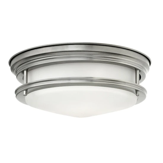 Hadrian 2-ljus plafond antik nikel/vit 30,5cm IP44