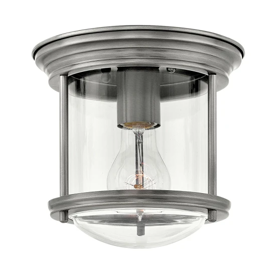 Hadrian 1-lt plafond antik nickel/klar 19,6cm IP44