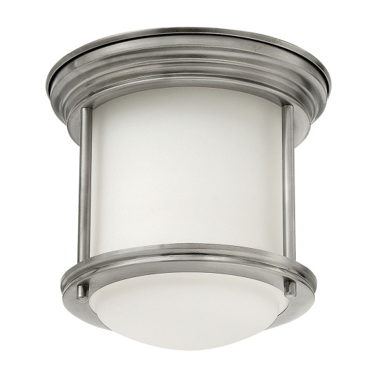 Hadrian 1-Lt Flush Fitting Light Antique Nickel/White 19.6cm IP44 Hadrian 1-Lt Flush Fitting Light Antique Nickel/White 19.6cm IP44