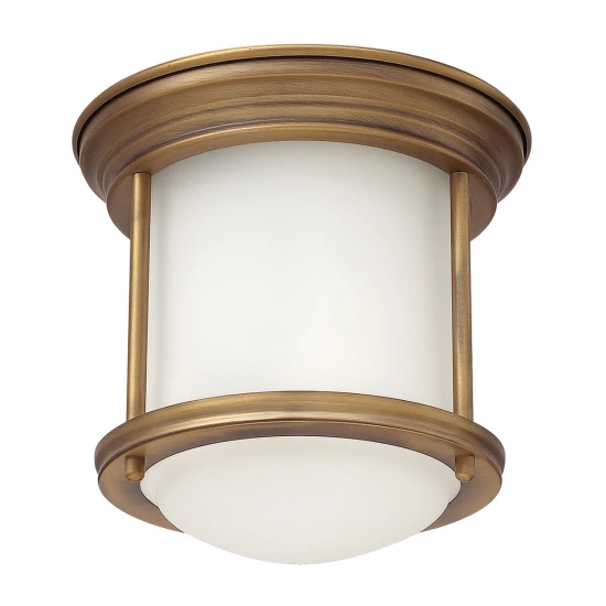 Hadrian 1-ljus plafond borstad brons/vit 19,6cm IP44